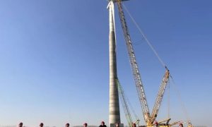 天润舞阳润金舞水50MW风电项目风力发电机组全部顺利吊装完成