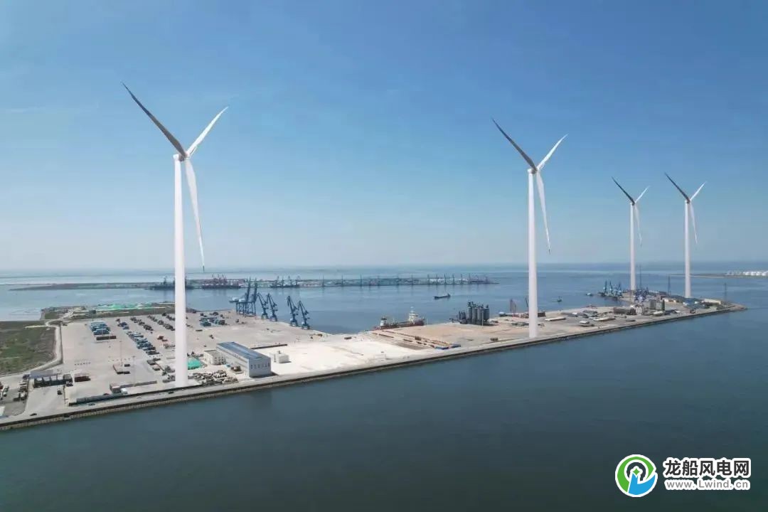 山东港口潍坊港区分散式风电项目首台风机吊装成功