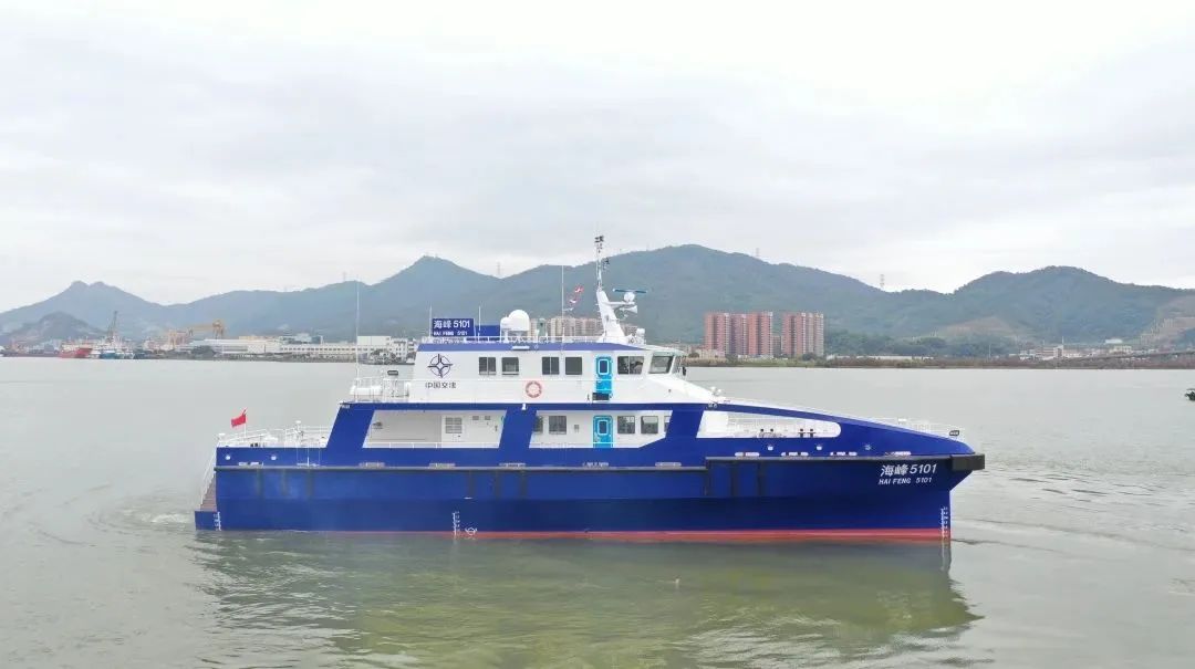 中交海峰风电“海峰5000系列”两型首制风电运维船顺利完成试航！