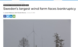 PPA购电太激进？瑞典最大陆上风电场面临财务困境