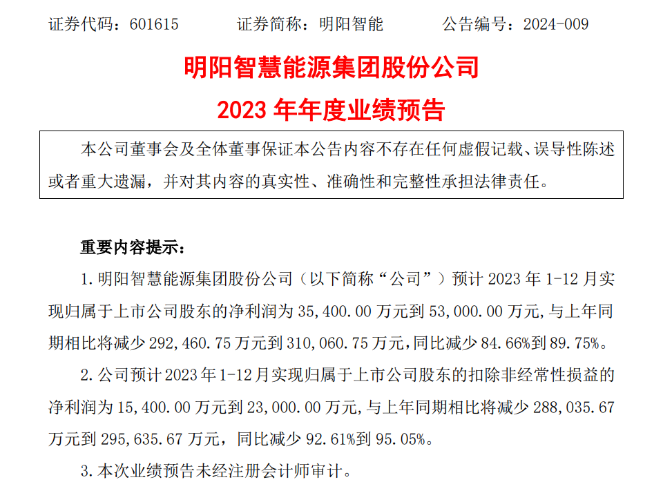 两大整机商发布2023年年度业绩预告